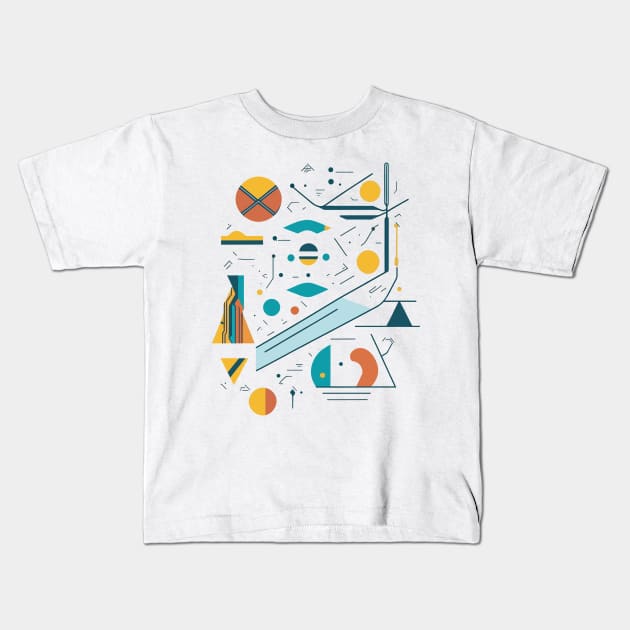 Bohemian Style Geometric Shapes Kids T-Shirt by ElMass